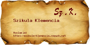 Szikula Klemencia névjegykártya
